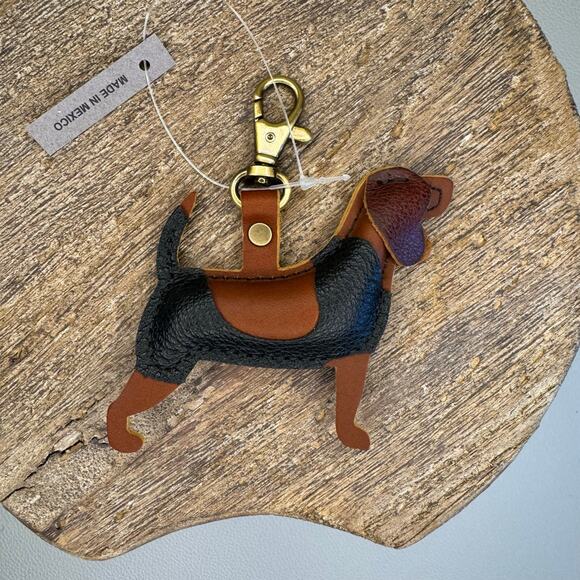 Portland Leather Dog Purse Charm FAST SHIP Portland Leather NUTMEG KIRA - Picture 2 of 4